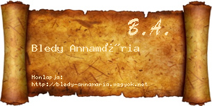 Bledy Annamária névjegykártya